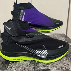 Nike WOMEN'S Zoom Pegasus Turbo Shield WP Water Repel Black Volt SIZE 11